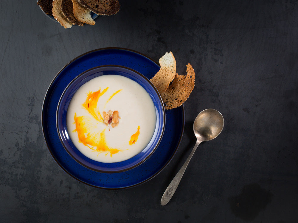 Cauliflower Saffron Soup With Toasted Almonds Recipe