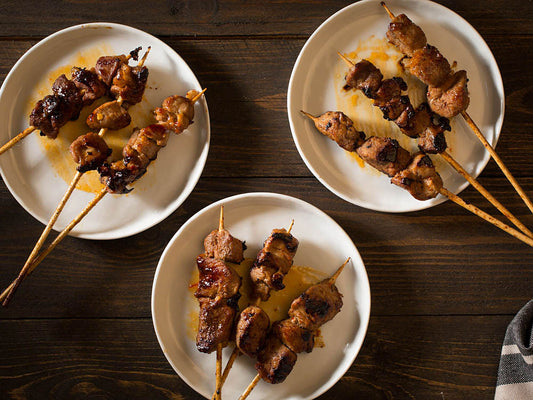 Pork Kebabs with Apricot Glaze